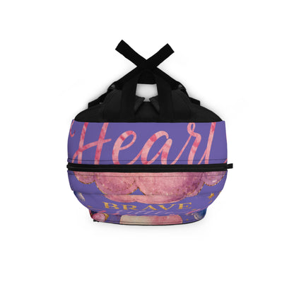 Brave Little Heart Backpack — Cute Teddy, Rainbow & Cloud Kids School Bag