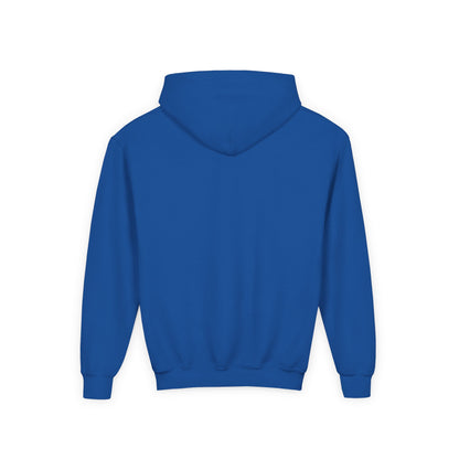 Youth Hoodie - "Brave Little Heart" Cute Blue Whale Crown Design