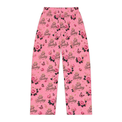 Pink Floral "Still Healing" Women's Pajama Pants — Cozy Lounge Sleepwear