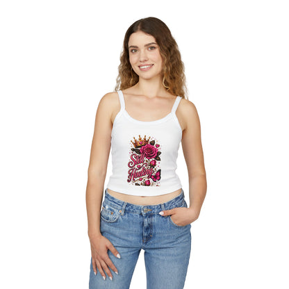 Still Healing Tank Top — Floral Crown Rose Empowerment Crop