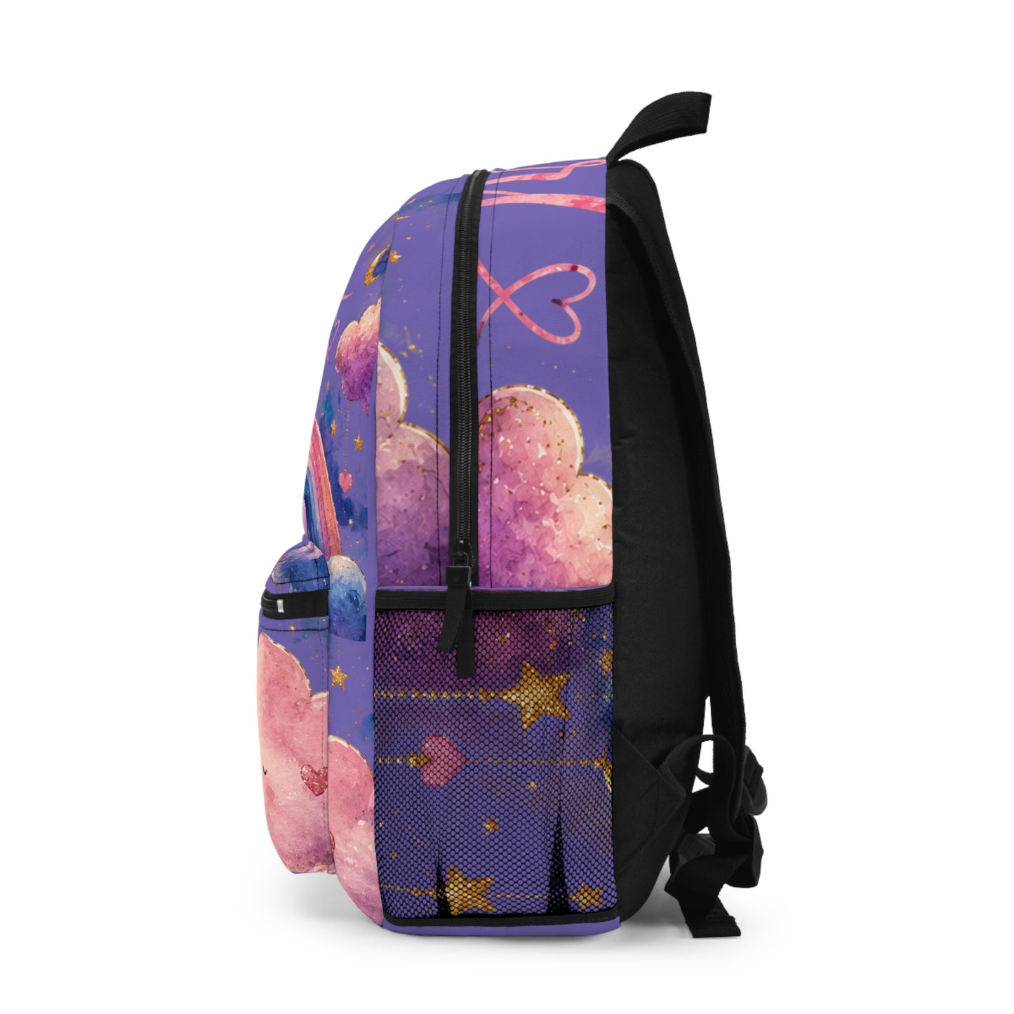 Brave Little Heart Backpack — Cute Teddy, Rainbow & Cloud Kids School Bag