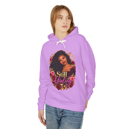 Still Healing Hoodie — Floral Heart Portrait Lightweight Hoodie