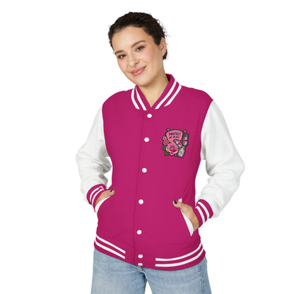 Still Healing Letterman Jacket — Pink Floral Varsity Jacket