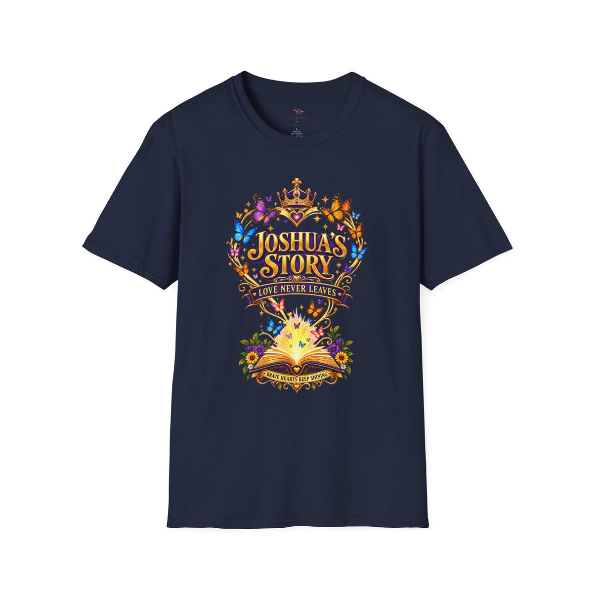 Joshua's Story T‑Shirt — "Love Never Leaves" Inspirational Butterfly Tee