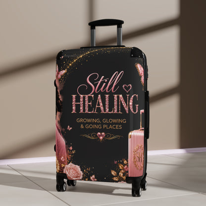 Still Healing Carry-On Suitcase — "Still Healing: Growing, Glowing & Going Places" Inspirational Travel Luggage