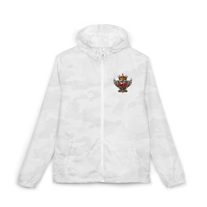Windbreaker Jacket — "Brave Heart" Crest Hooded Zip-Up