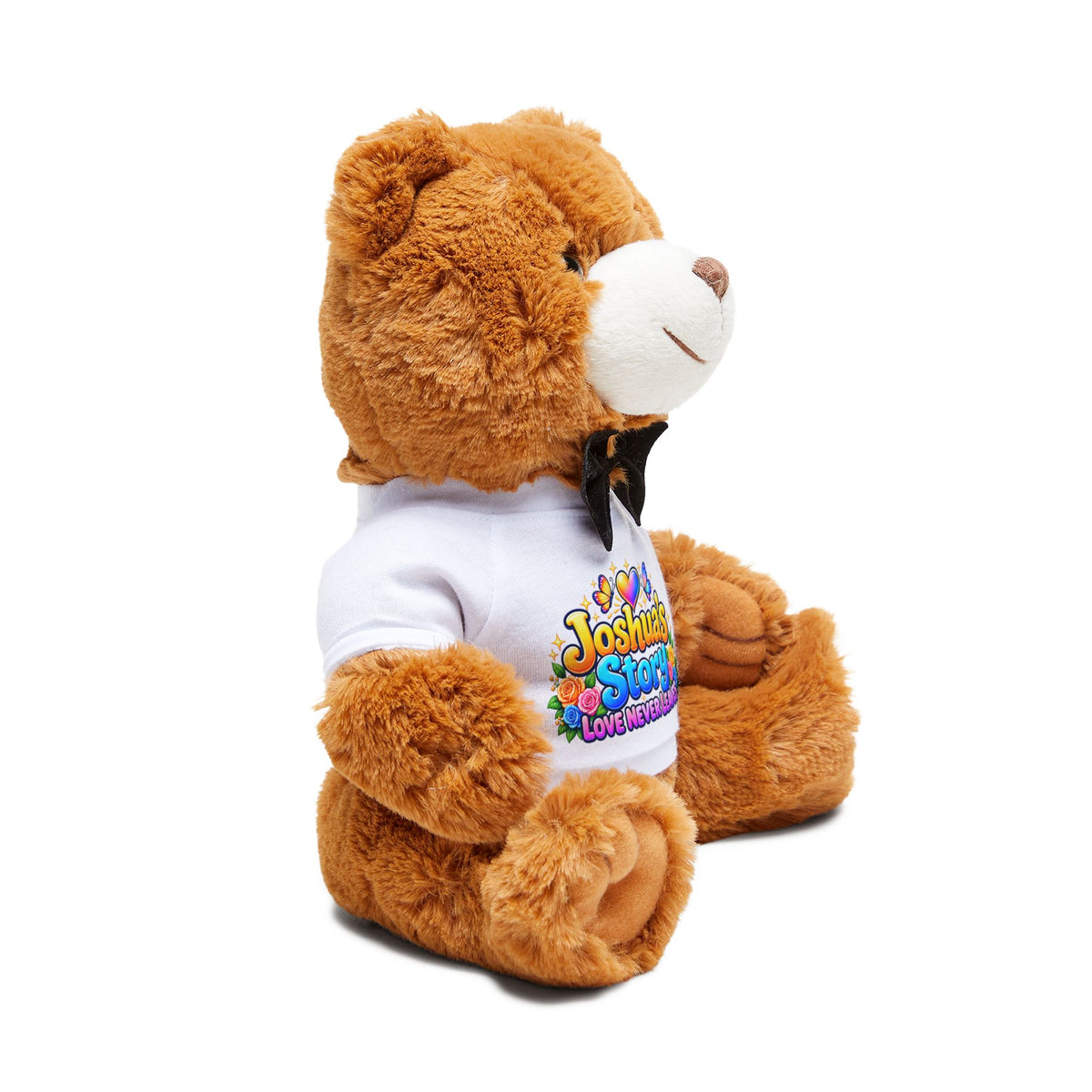 Personalized Teddy Bear with T-Shirt — "Joshua's Story: Love Never Leaves" Plush Gift