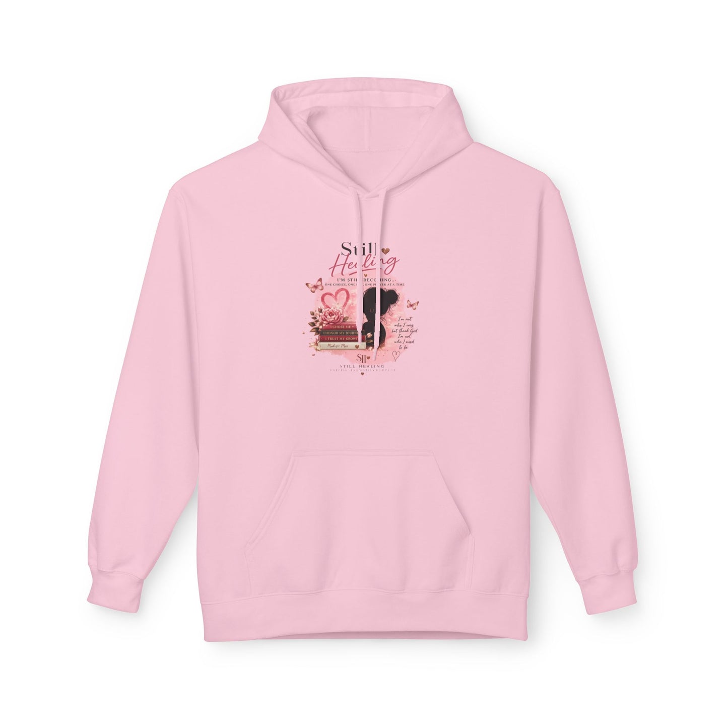 Hoodie — Pink Rose Watercolor Quote Pullover