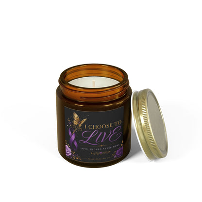 Scented Candle — "I Choose to Live" Coconut Apricot Wax (4oz & 9oz)