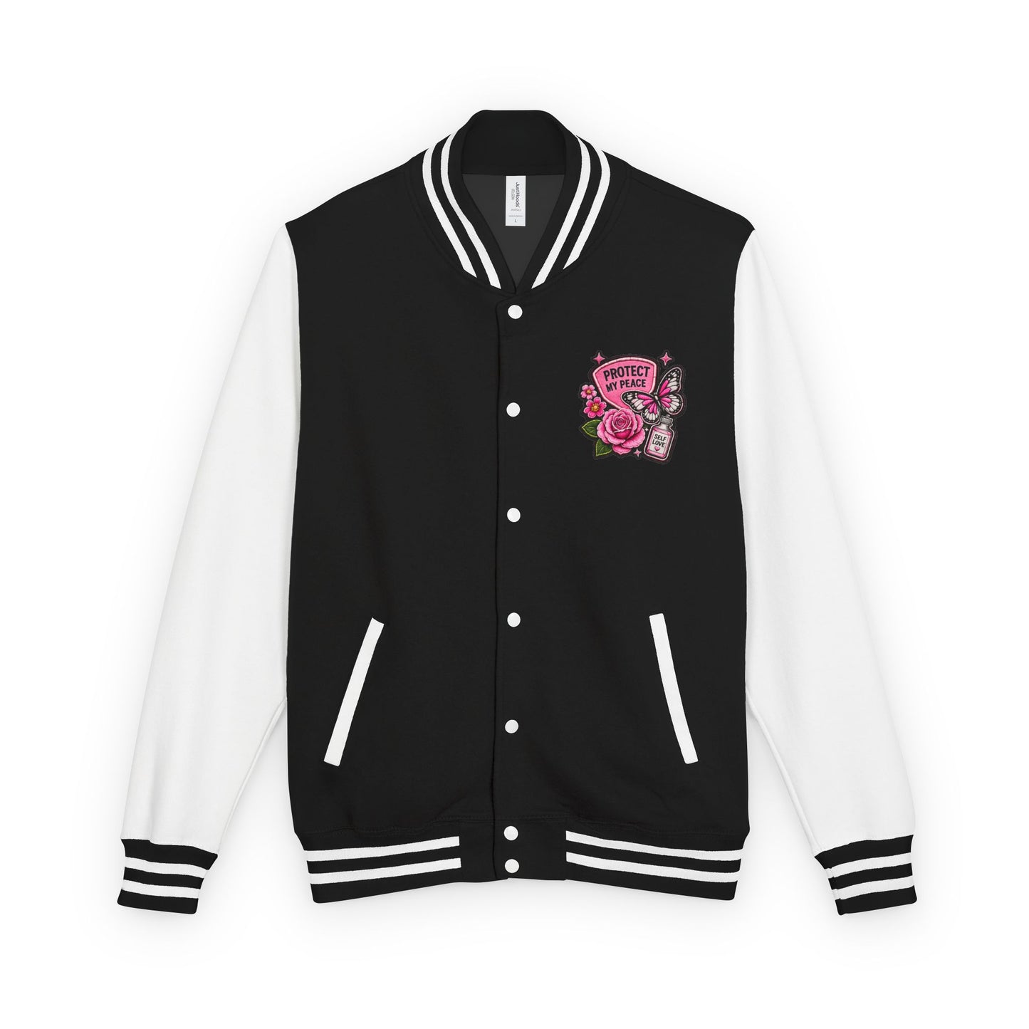Still Healing Letterman Jacket — Pink Floral Varsity Jacket