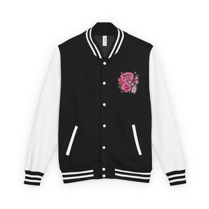 Still Healing Letterman Jacket — Pink Floral Varsity Jacket