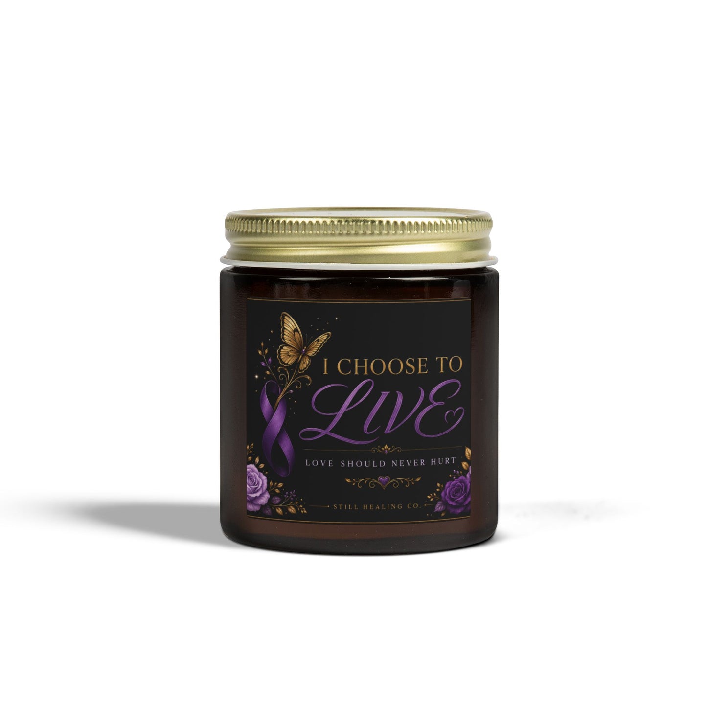 Scented Candle — "I Choose to Live" Coconut Apricot Wax (4oz & 9oz)