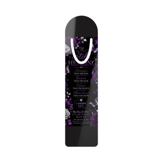 Inspirational Purple Floral Bookmark — 'I Choose Me' Motivational Quote