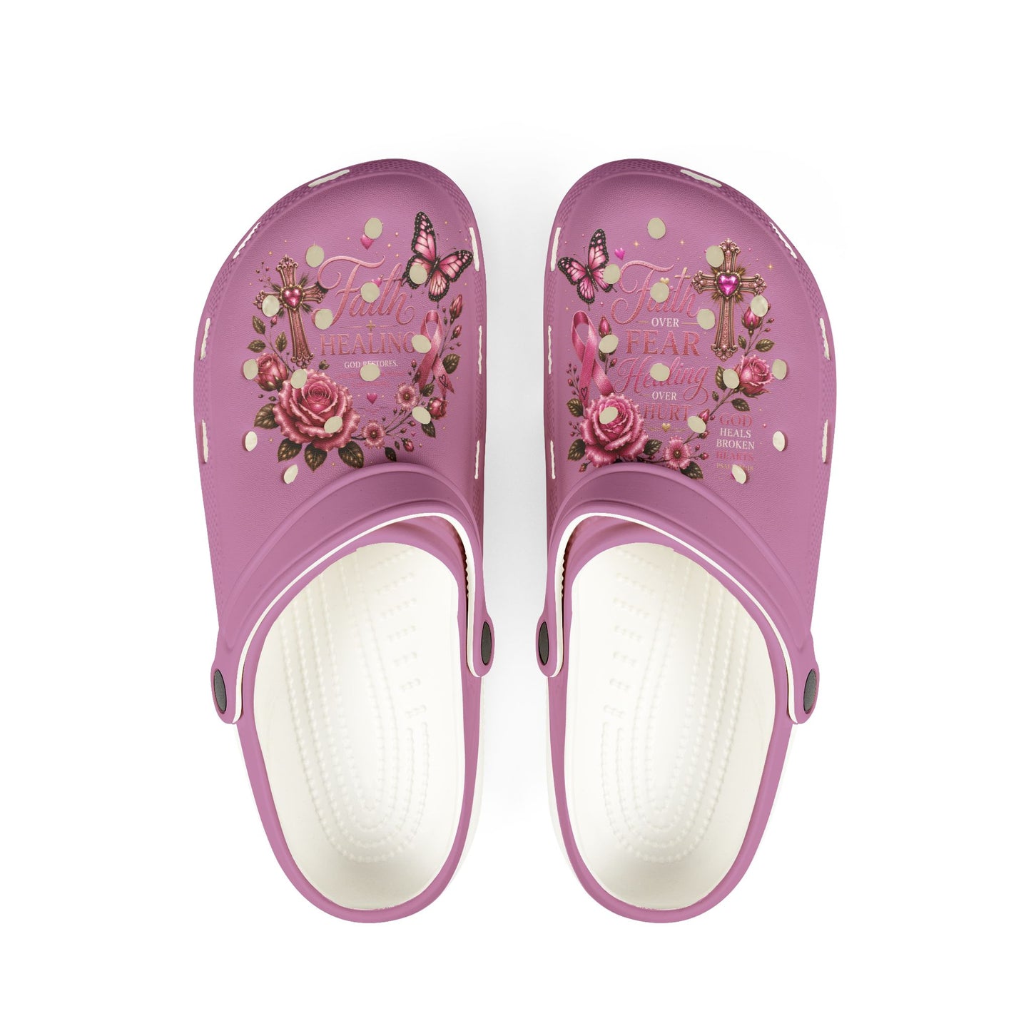Floral Butterfly Foam Clogs — Pink EVA Garden Clogs