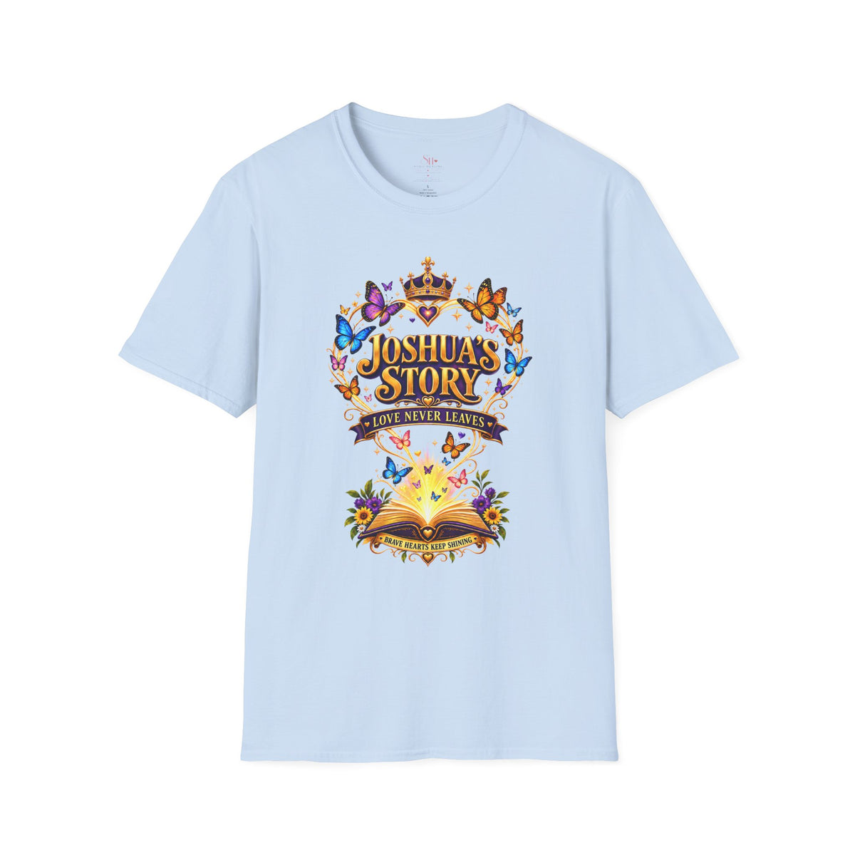 Joshua's Story T‑Shirt — "Love Never Leaves" Inspirational Butterfly Tee