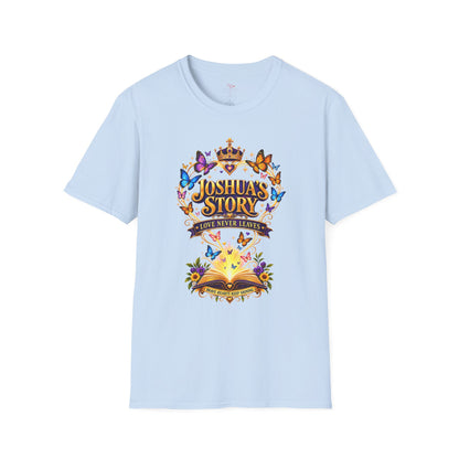 Joshua's Story T‑Shirt — "Love Never Leaves" Inspirational Butterfly Tee