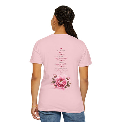 T-Shirt — "Still Healing" Inspirational Recovery Tee (Pink Floral)