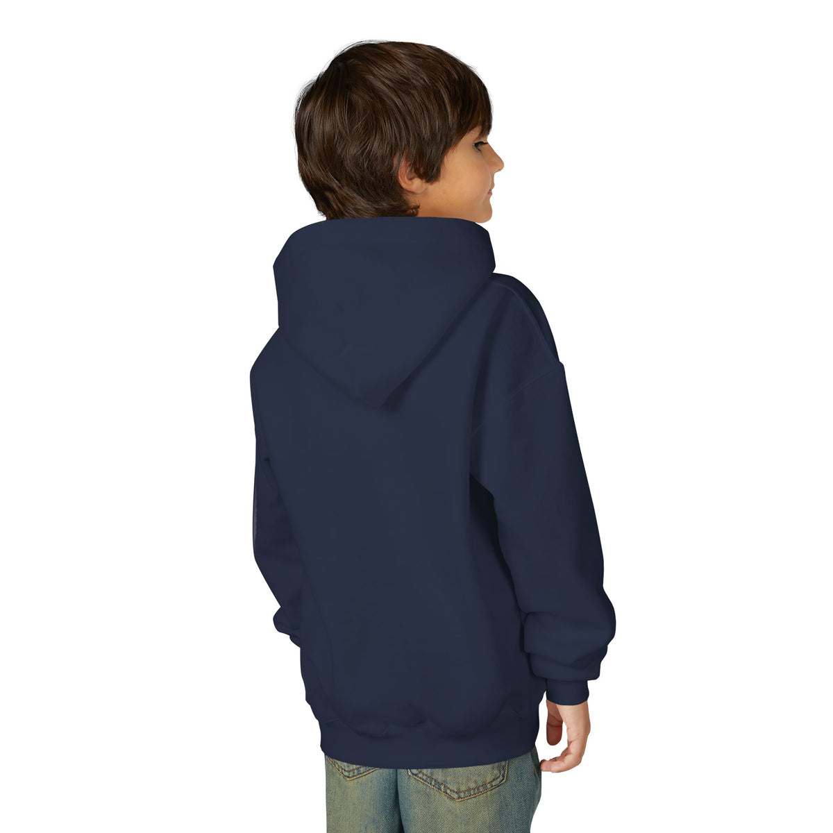 Youth Hoodie - "Brave Little Heart" Cute Blue Whale Crown Design