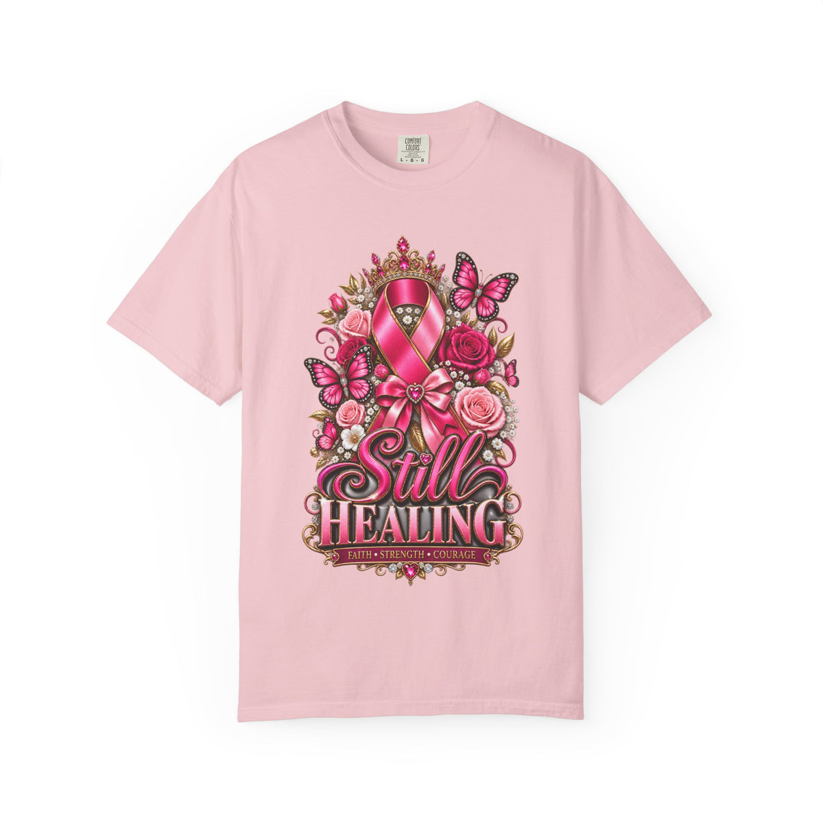 Breast Cancer Awareness T-Shirt — "Still Healing" Pink Ribbon Support Tee