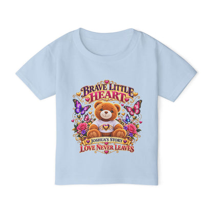 Toddler T-Shirt — "Brave Little Heart" Personalized Bear Design (Love Never Leaves)