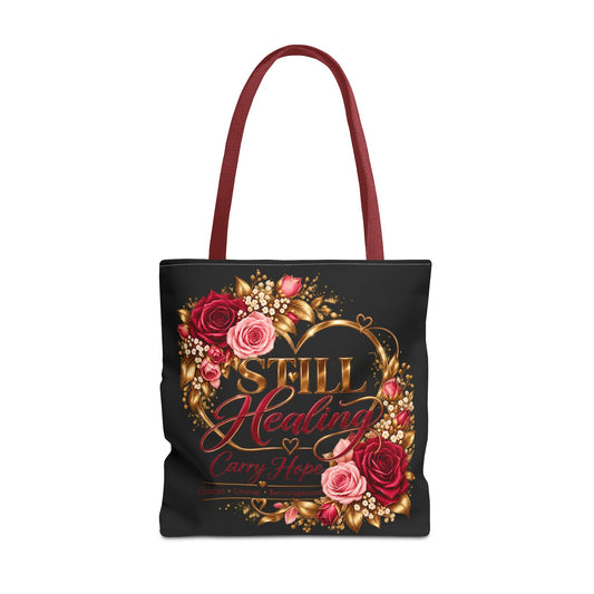 Still Healing Floral Tote Bag - Encouragement Canvas Carry All