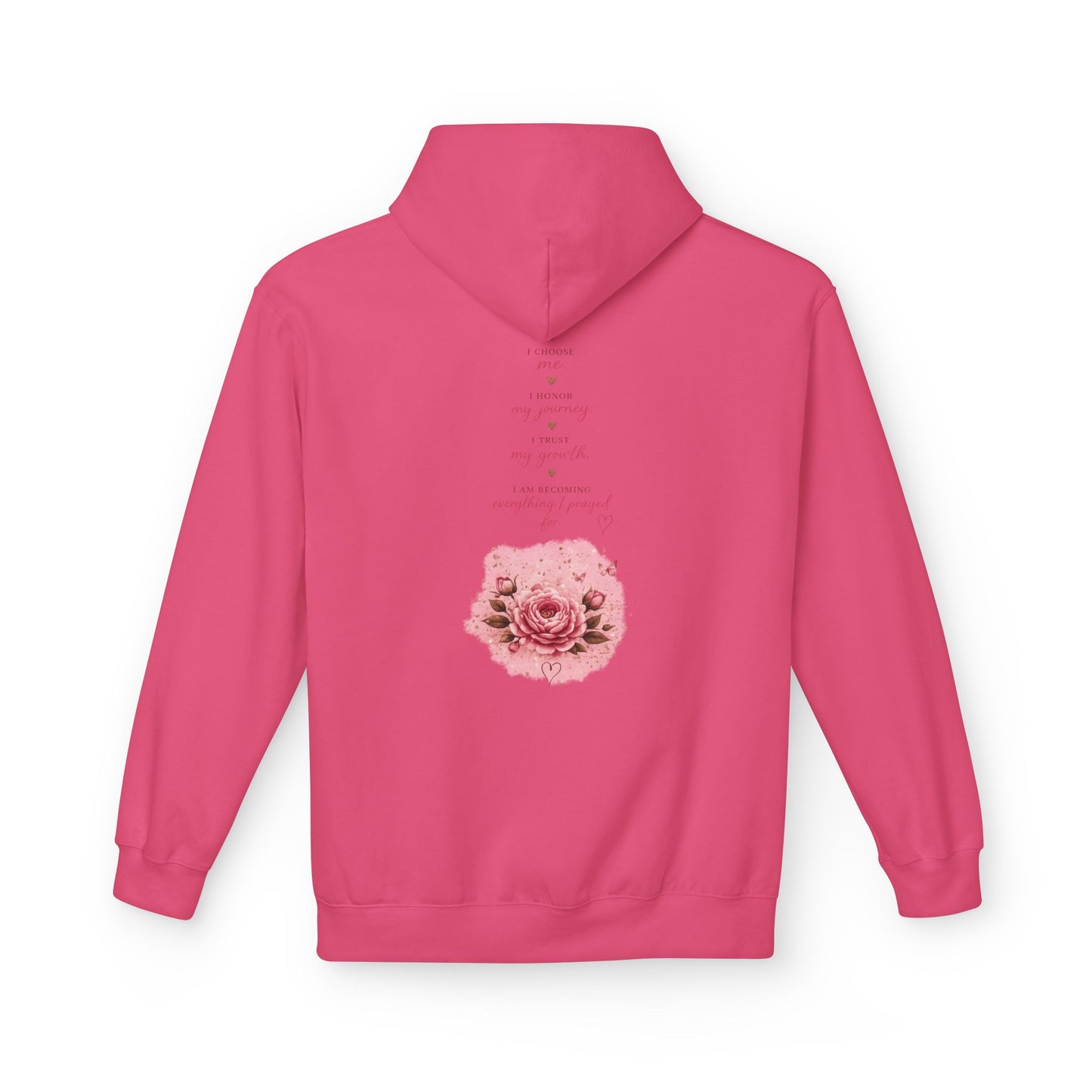 Hoodie — Pink Rose Watercolor Quote Pullover