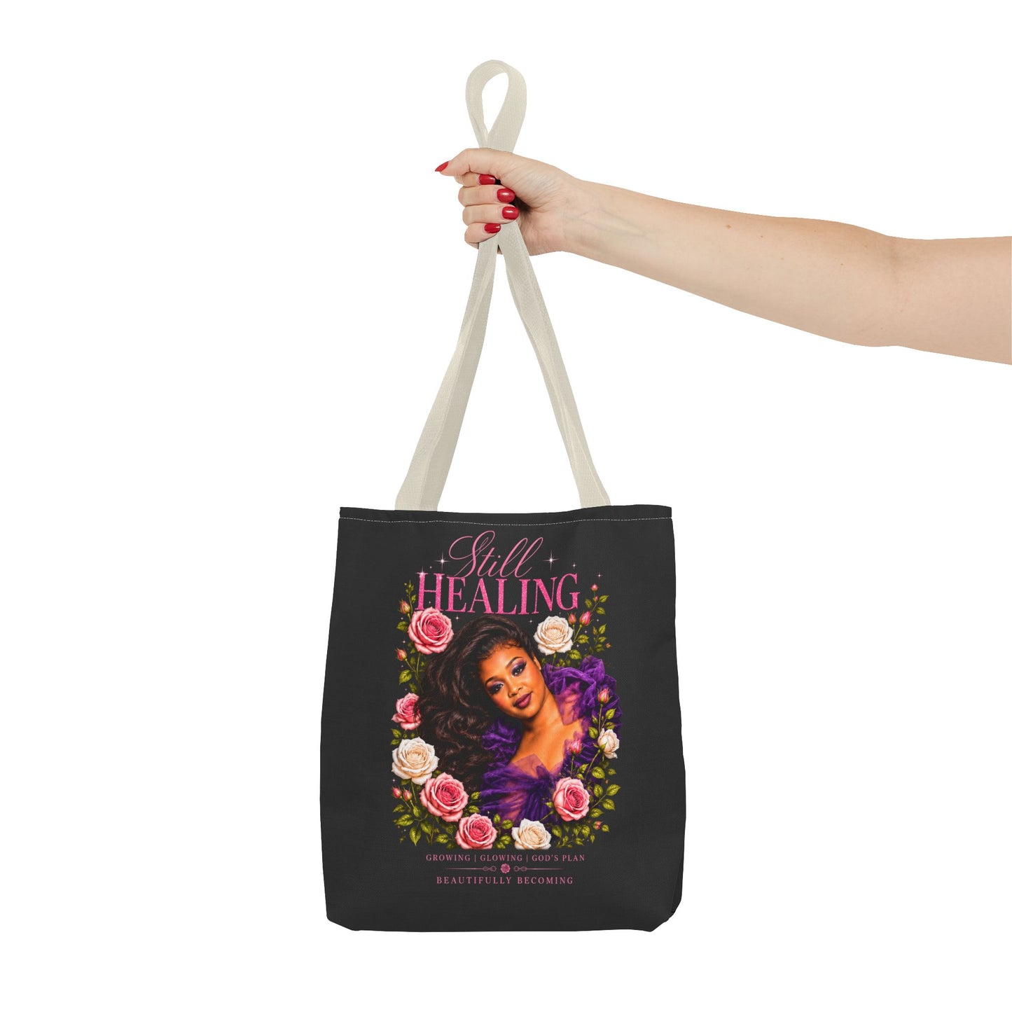 Still Healing Floral Memorial Tote Bag — Inspirational Grief Support Shopping Bag