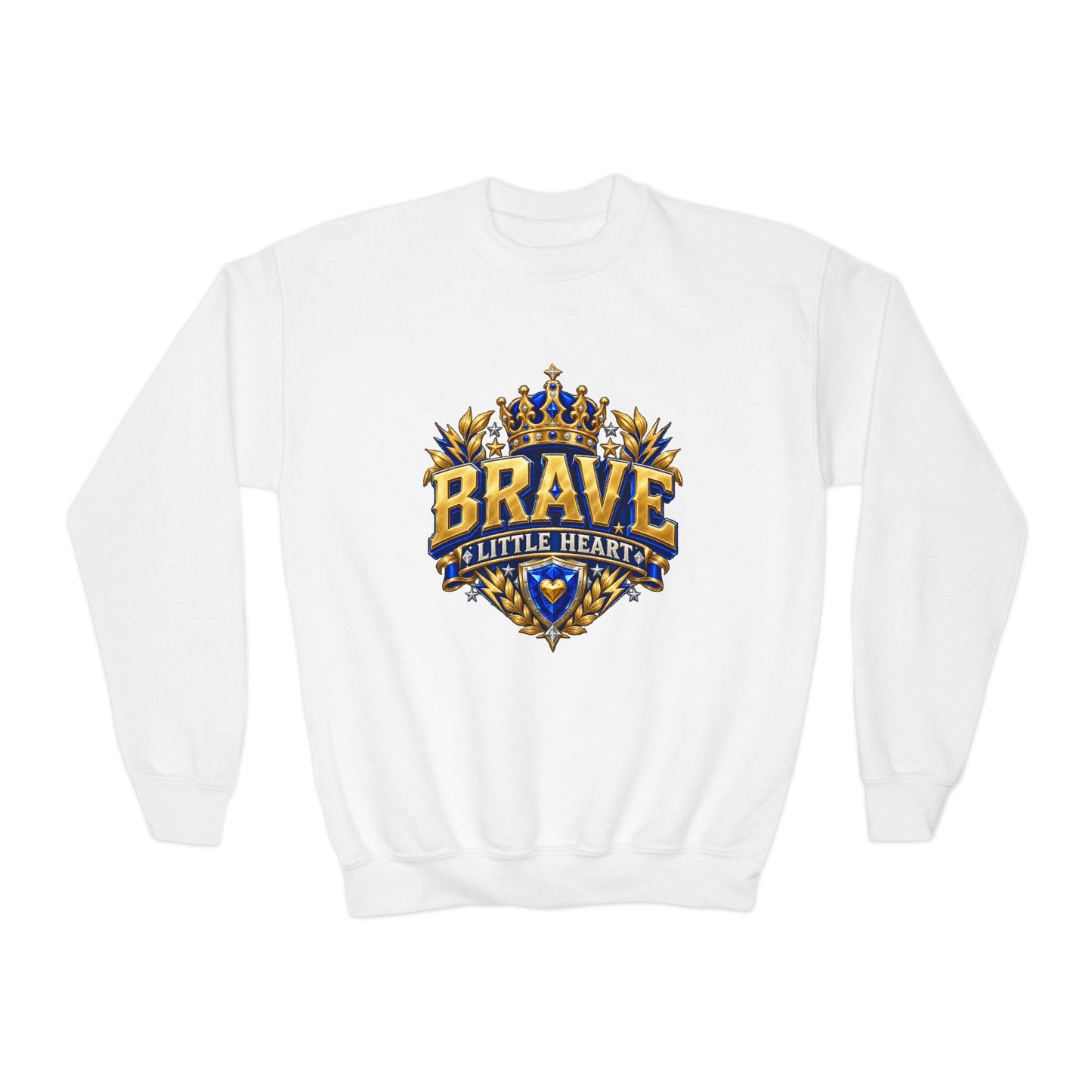 Brave Little Hearts Youth Sweatshirt — Courage Lives Within Me Crewneck