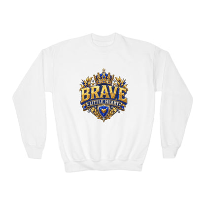Brave Little Hearts Youth Sweatshirt — Courage Lives Within Me Crewneck
