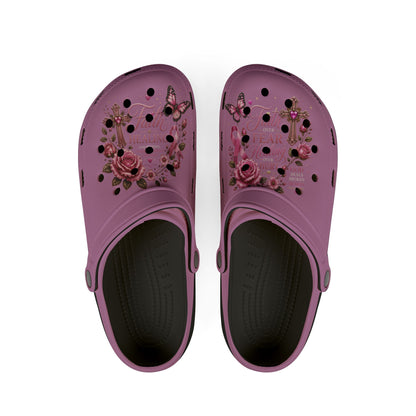 Floral Butterfly Foam Clogs — Pink EVA Garden Clogs