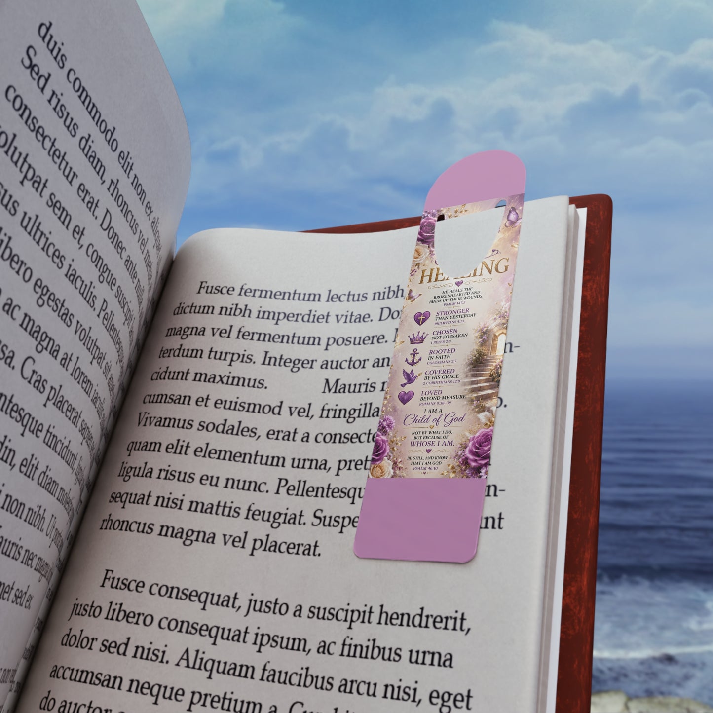 Inspirational Christian Bookmark — "Still Healing" Prayer Reminder with Cross & Scripture