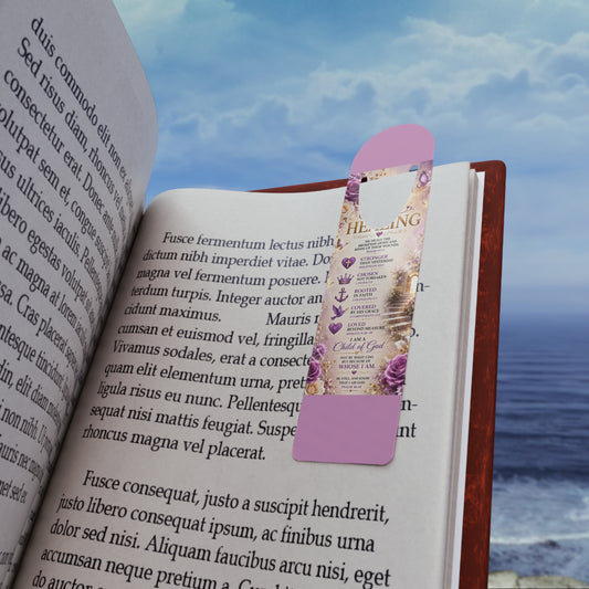 Inspirational Christian Bookmark — "Still Healing" Prayer Reminder with Cross & Scripture