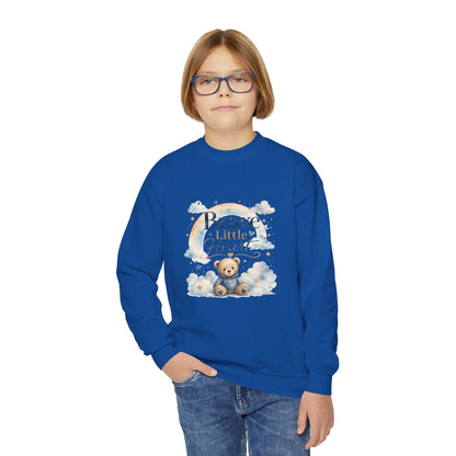 Youth Sweatshirt — "Brave Little Heart" Teddy Bear Kids Crewneck