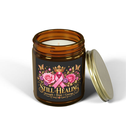 Still Healing Coconut Apricot Scented Candle (4oz/9oz) — Breast Cancer Awareness