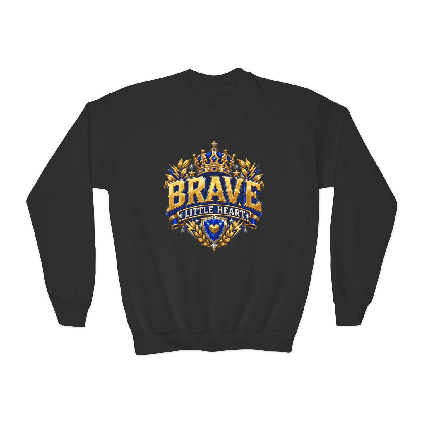 Brave Little Hearts Youth Sweatshirt — Courage Lives Within Me Crewneck