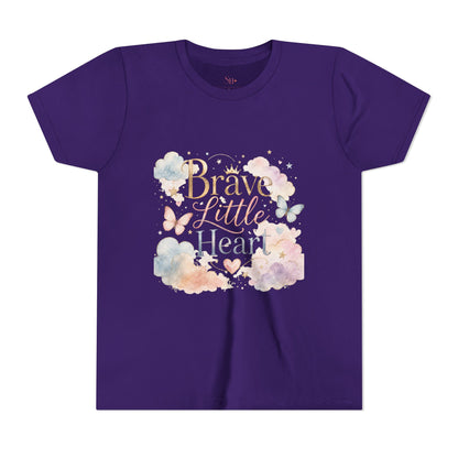 Youth Tee — "Brave Little Heart" Watercolor Butterfly Kids Shirt