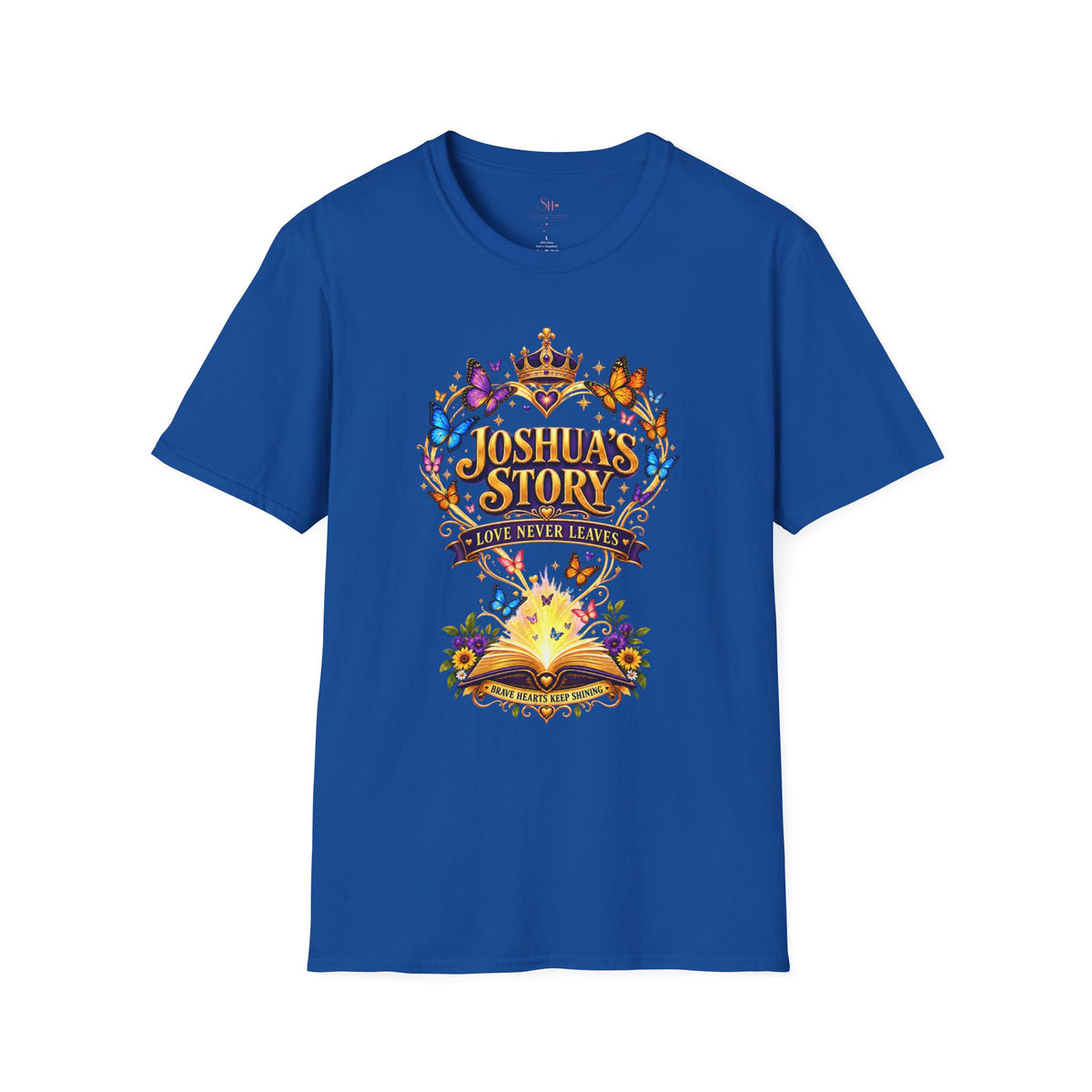 Joshua's Story T‑Shirt — "Love Never Leaves" Inspirational Butterfly Tee
