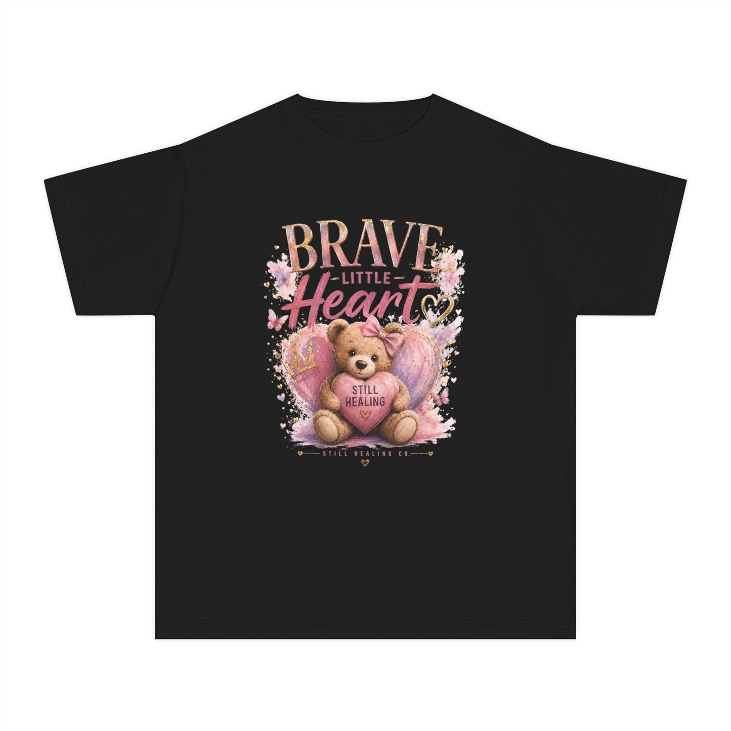 Brave Little Heart Youth Tee — Cute Teddy 'Still A Dream' Graphic