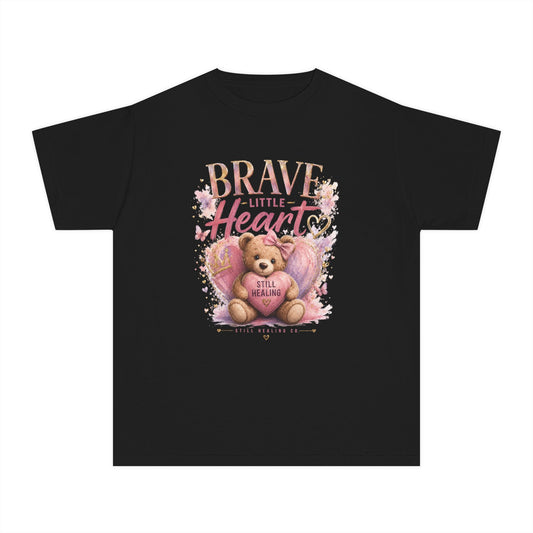 Brave Little Heart Youth Tee — Cute Teddy 'Still A Dream' Graphic