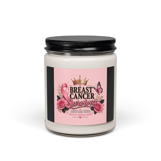 Breast Cancer Survivor Soy Candle — 9oz Scented Support Candle