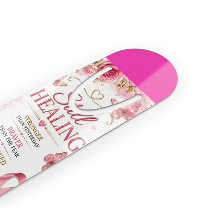 Breast Cancer Survivor Bookmark – Still Healing Floral Ribbon Encouragement