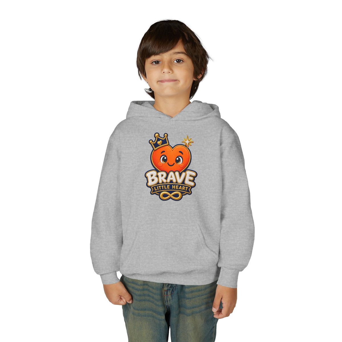Brave Little Heart Youth Hoodie – Cute Courage Graphic Pullover