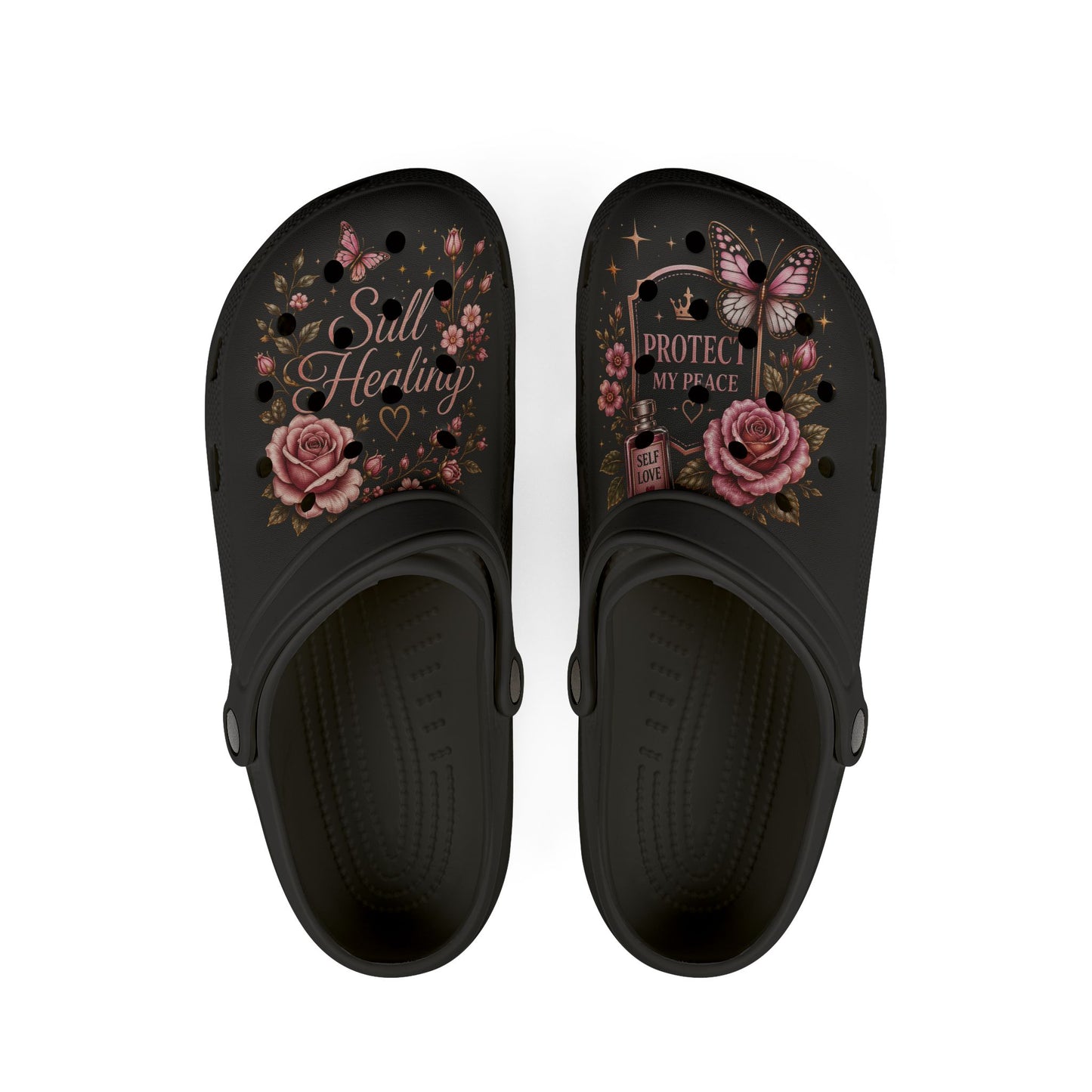 Soul Healing Floral EVA Clogs — Protective Peace Rosette Slip-Ons