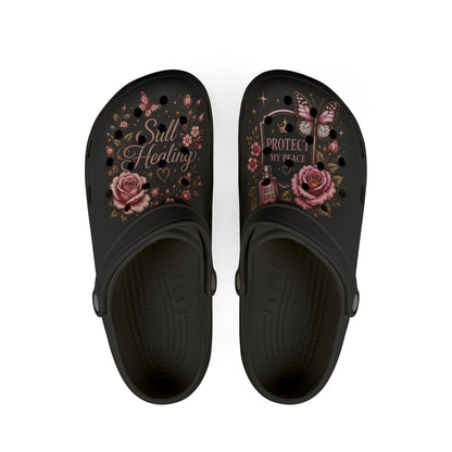 Soul Healing Floral EVA Clogs — Protective Peace Rosette Slip-Ons