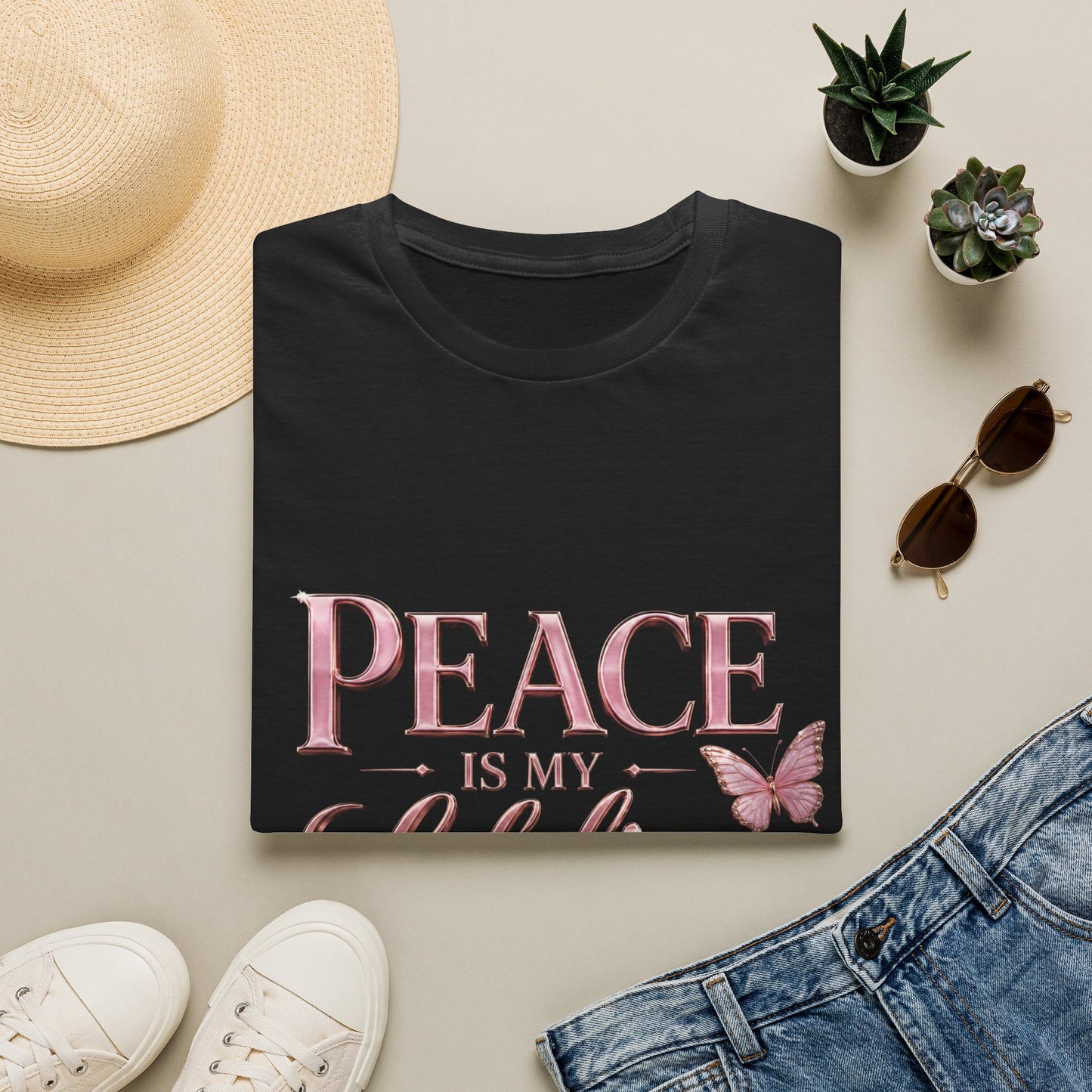 Peace Is My Lifeline T-Shirt — Inspirational Butterfly Graphic Tee