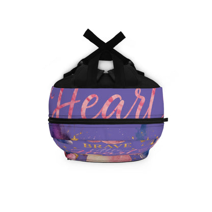 Brave Little Heart Backpack — Cute Teddy, Rainbow & Cloud Kids School Bag