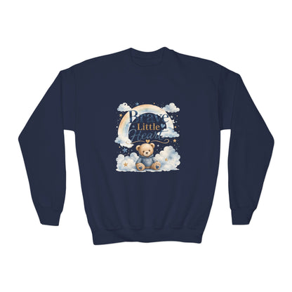 Youth Sweatshirt — "Brave Little Heart" Teddy Bear Kids Crewneck