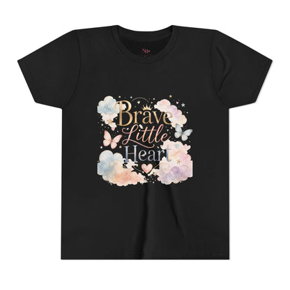 Youth Tee — "Brave Little Heart" Watercolor Butterfly Kids Shirt