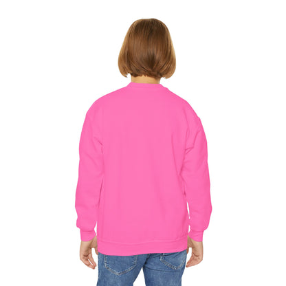 Brave Heart Club Youth Crewneck Sweatshirt — Rainbow Teddy Cancer Awareness