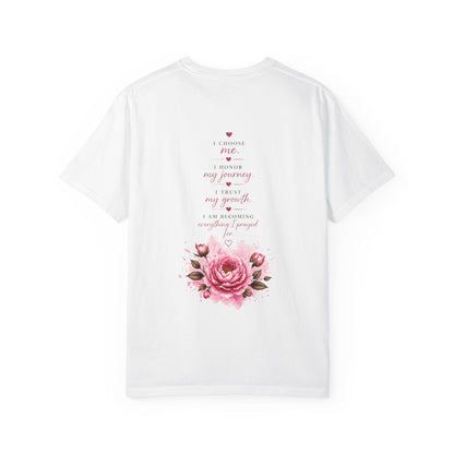 T-Shirt — "Still Healing" Inspirational Recovery Tee (Pink Floral)